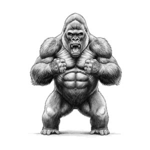 Free printable Gorilla 3 coloring page