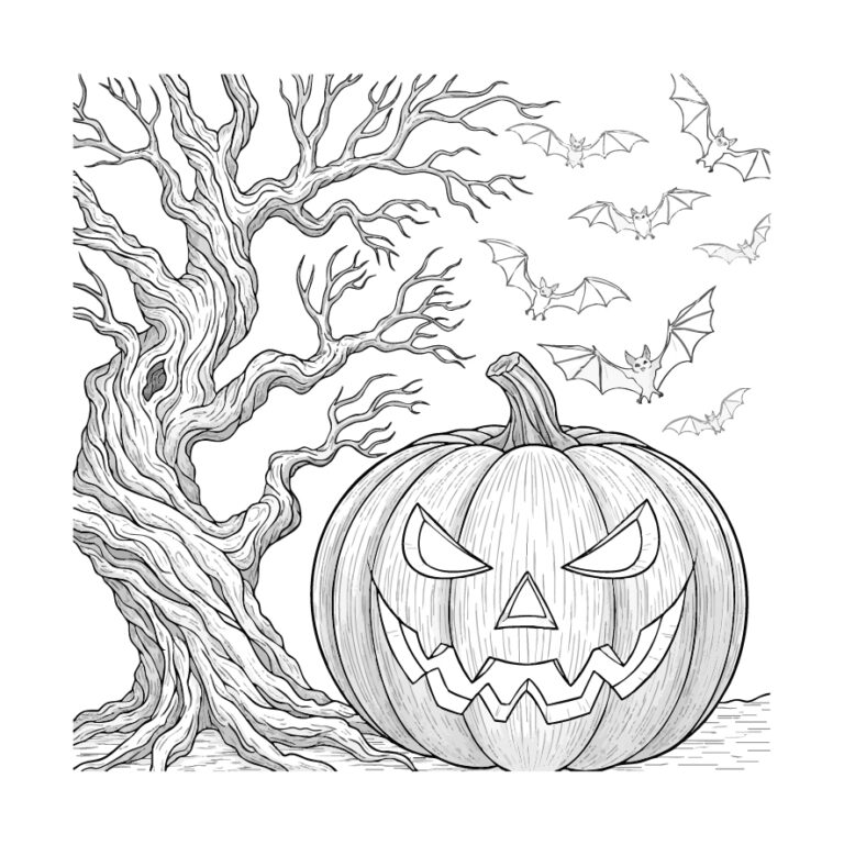 ハロウィンの無料塗り絵イラスト（知育・高齢者レク用）
