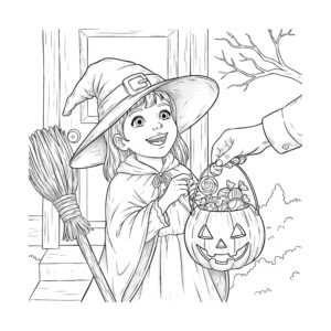 ハロウィン２の無料塗り絵イラスト（知育・高齢者レク用）
