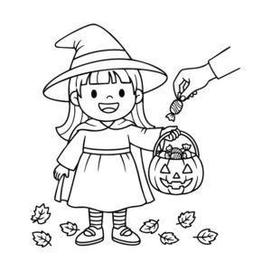 ハロウィン３の無料塗り絵イラスト（知育・高齢者レク用）