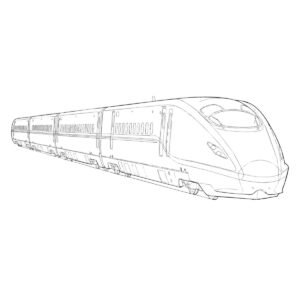 新幹線 E7系 / W7系の無料塗り絵イラスト（知育・高齢者レク用）