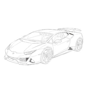 ランボルギーニの無料塗り絵イラスト（知育・高齢者レク用）