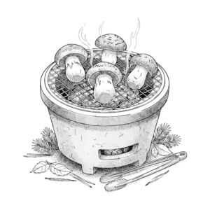 松茸３の無料塗り絵イラスト（知育・高齢者レク用）