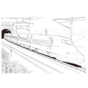 Free printable N700A Shinkansen coloring page