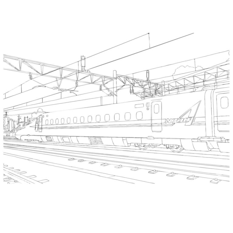 Free printable Shinkansen N700A coloring page