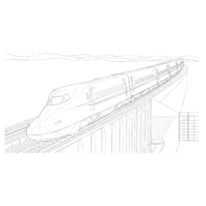 Free printable N700A Shinkansen coloring page
