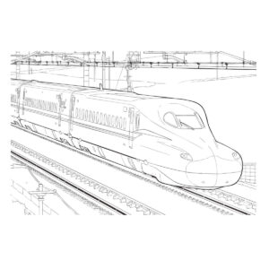 新幹線 N700Sの無料塗り絵イラスト（知育・高齢者レク用）