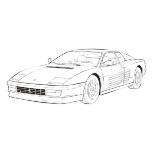 テスタロッサの無料塗り絵イラスト（知育・高齢者レク用）