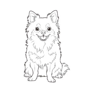 チワワの無料塗り絵イラスト（知育・高齢者レク用）