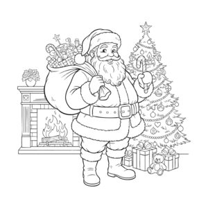 クリスマスの無料塗り絵イラスト（知育・高齢者レク用）