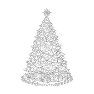 Free printable Christmas tree coloring page
