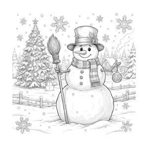 Free printable Snowman coloring page