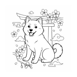 戌（いぬ）干支の無料塗り絵イラスト（知育・高齢者レク用）