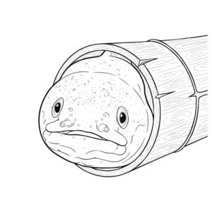 うなぎ２の無料塗り絵イラスト（知育・高齢者レク用）