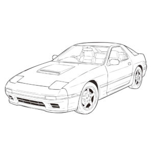 FC3S（２代目）の無料塗り絵イラスト（知育・高齢者レク用）