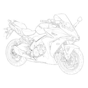 GSX-S1000GTの無料塗り絵イラスト（知育・高齢者レク用）