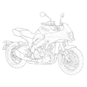GSX-S1000S KATANA (カタナ)の無料塗り絵イラスト（知育・高齢者レク用）