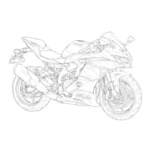 Free printable Ninja ZX-4R coloring page