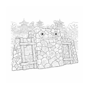 Free printable Nurikabe (Wall Yokai) coloring page