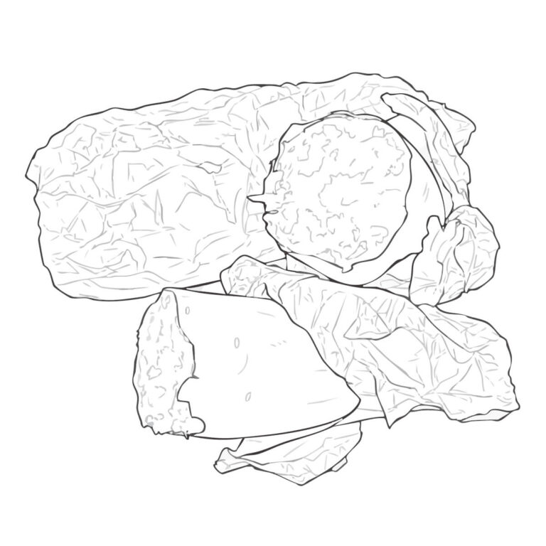 焼き芋の無料塗り絵イラスト（知育・高齢者レク用）