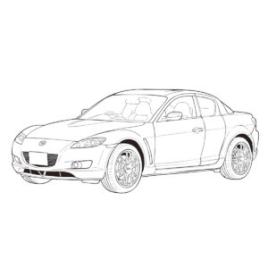 前期型 RX-8の無料塗り絵イラスト（知育・高齢者レク用）