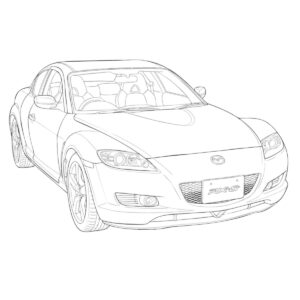RX-8の無料塗り絵イラスト（知育・高齢者レク用）