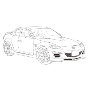 後期型 RX-8の無料塗り絵イラスト（知育・高齢者レク用）