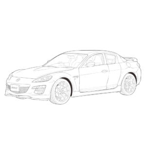 後期型 RX-8の無料塗り絵イラスト（知育・高齢者レク用）