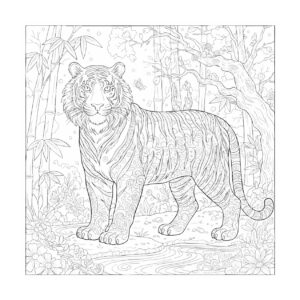 寅（とら）干支３の無料塗り絵イラスト（知育・高齢者レク用）