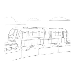 ゆいレールの無料塗り絵イラスト（知育・高齢者レク用）
