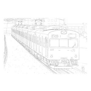 大阪環状線の無料塗り絵イラスト（知育・高齢者レク用）