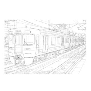 東海道線 JR東海 313系の無料塗り絵イラスト（知育・高齢者レク用）