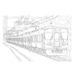 大阪環状線 323系の無料塗り絵イラスト（知育・高齢者レク用）