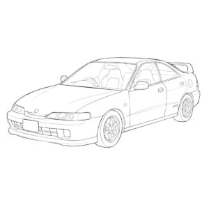 DB8型の無料塗り絵イラスト（知育・高齢者レク用）