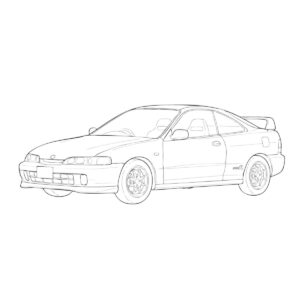 インテグラ タイプRの無料塗り絵イラスト（知育・高齢者レク用）