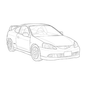 DC5型　後期の無料塗り絵イラスト（知育・高齢者レク用）