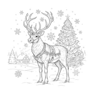 Free printable Reindeer coloring page