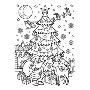 Free printable Christmas (For Elementary School Students) coloring page