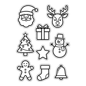 Free printable Christmas Cutouts coloring page