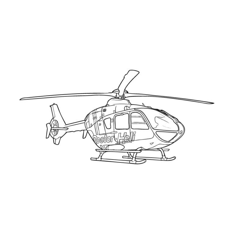 Free printable Medical helicopter coloring page