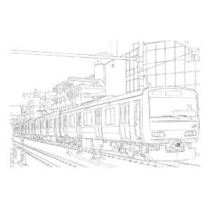 Free printable Yamanote Line E231 Series coloring page