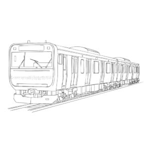 山手線の無料塗り絵イラスト（知育・高齢者レク用）