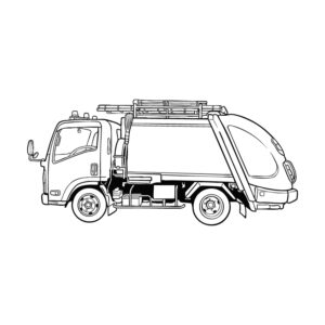 Free printable Garbage truck 2 coloring page