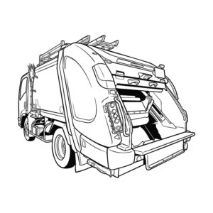 Free printable Garbage truck 3 coloring page
