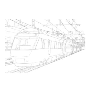 小田急ロマンスカーの無料塗り絵イラスト（知育・高齢者レク用）