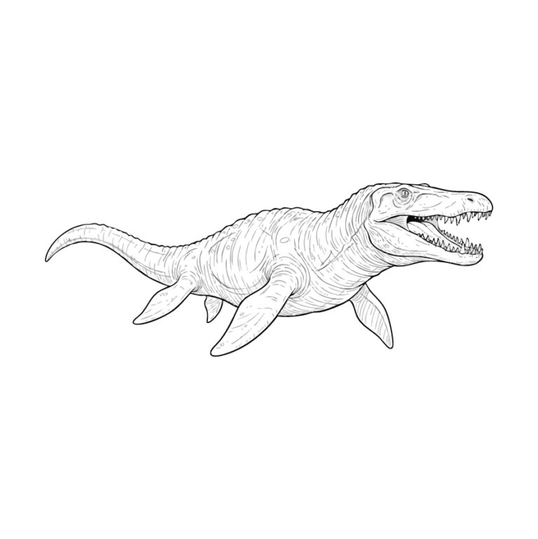 Free printable Mosasaurus coloring page