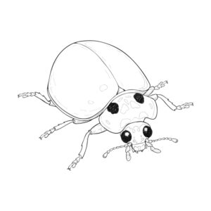 Free printable Yellow ladybird coloring page
