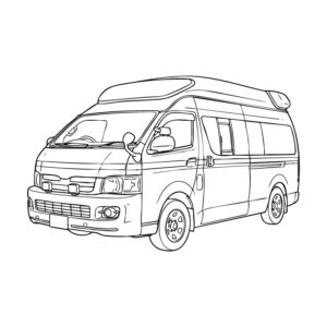救急車の無料塗り絵イラスト（知育・高齢者レク用）