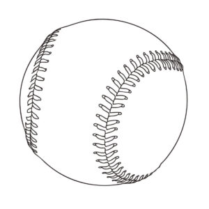 野球ボールの無料塗り絵イラスト（知育・高齢者レク用）
