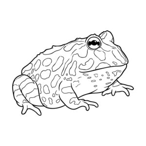 クランウェルツノガエル３の無料塗り絵イラスト（知育・高齢者レク用）